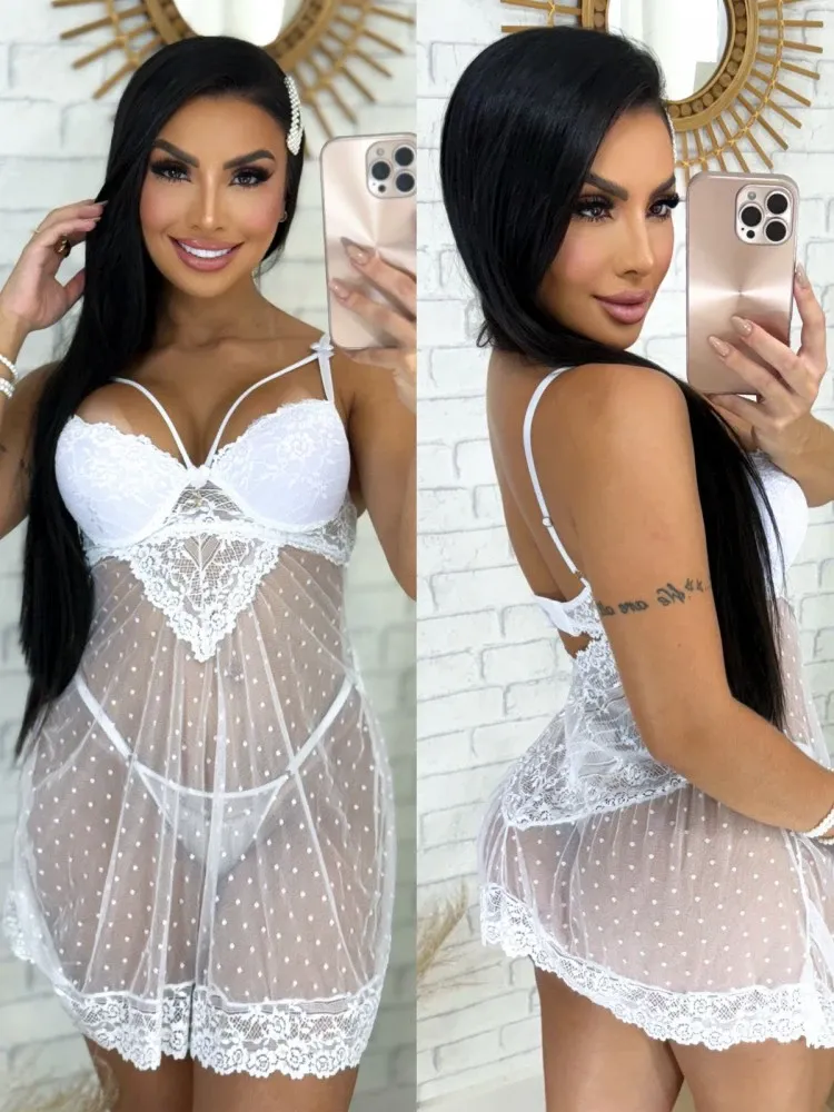 CAMISOLA C/BOJO STRAPPY CELINA  - BRANCA (rendas variadas)