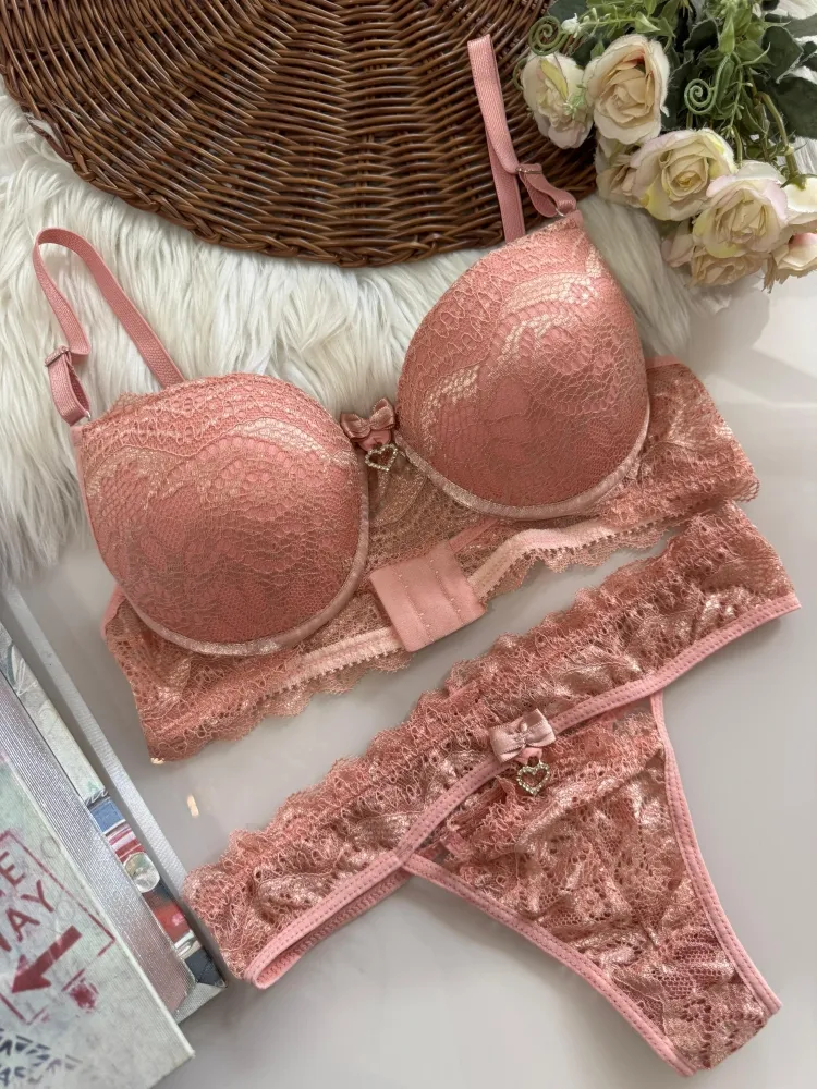 CONJUNTO ULTRA LUXO ROSE  -Romance (rendas variadas)