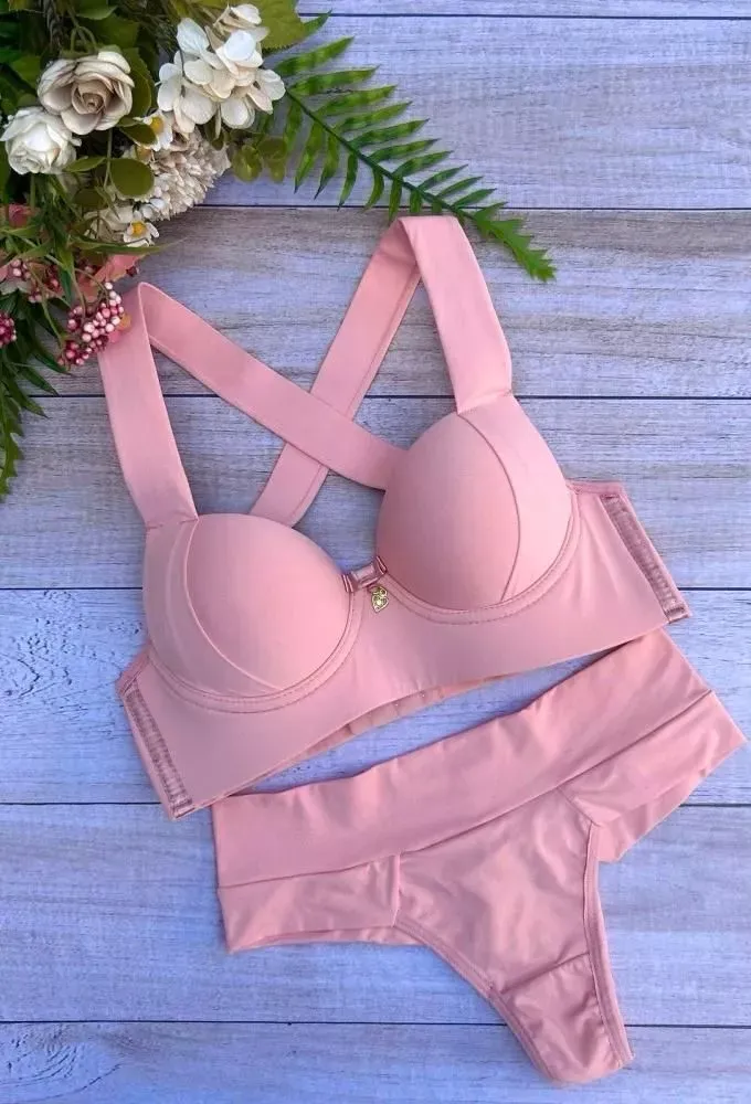 CONJUNTO MICROFIBRA ALÇA TRANÇADA  - ROMANCE 3