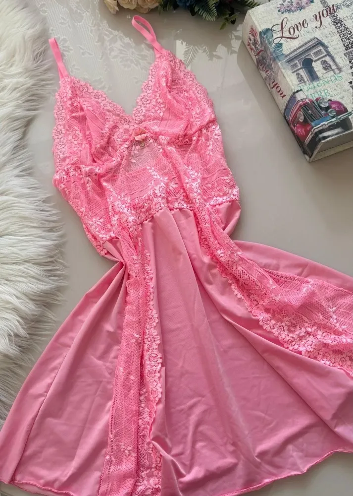 CAMISOLA S/BOJO PLUS SIZE CECILIA  - ROSA PANTERA - Detalhe