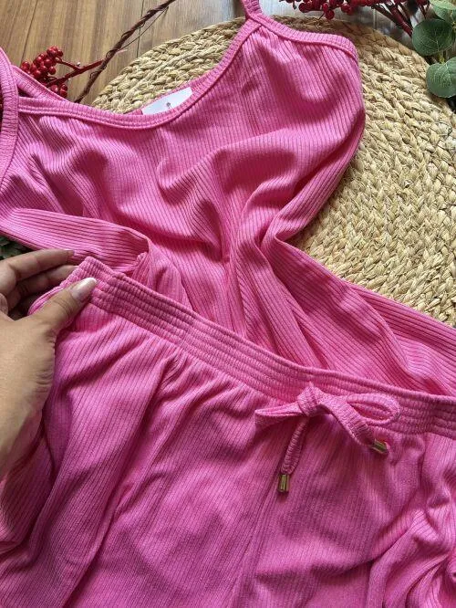 Pijama Canelado Plus Com Bolso