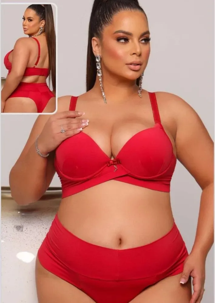 CONJUNTO MICROFIBRA PLUS SIZE SHIRLEY - VERMELHO
