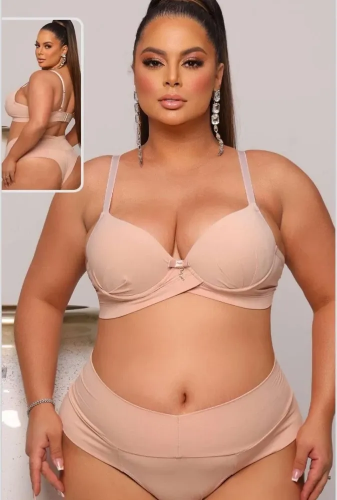 CONJUNTO MICROFIBRA PLUS SIZE SHIRLEY - NUDE